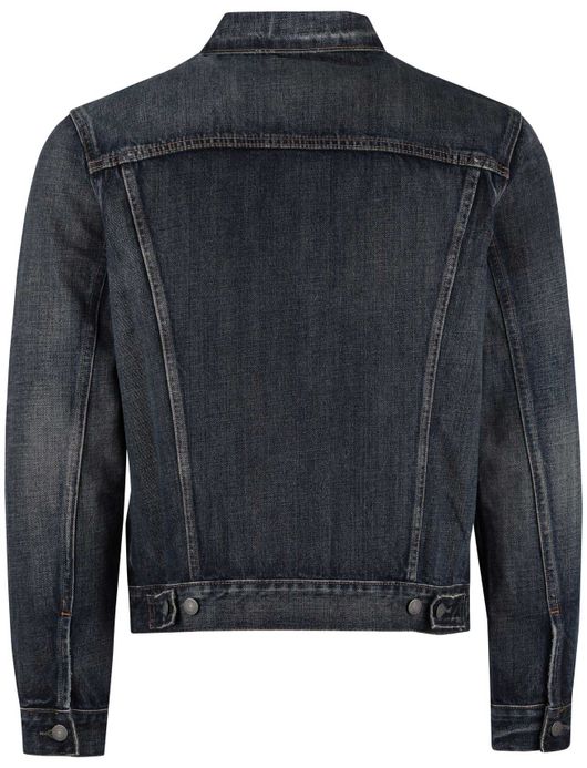 Polo ralph lauren spijkerjas blauw effen met borstzak