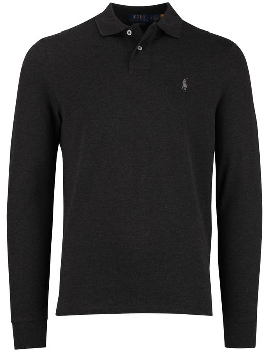 Polo Ralph Lauren grijs effen poloshirt normale fit