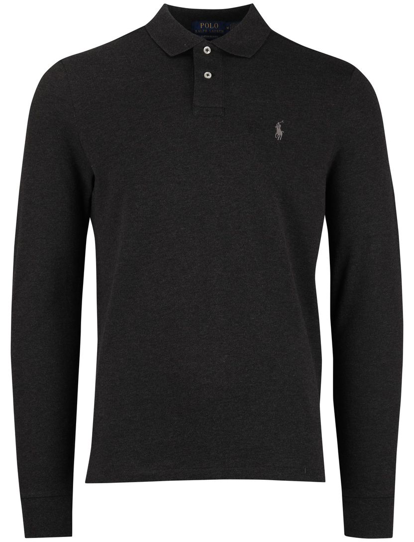 Polo Ralph Lauren effen grijs normale fit poloshirt