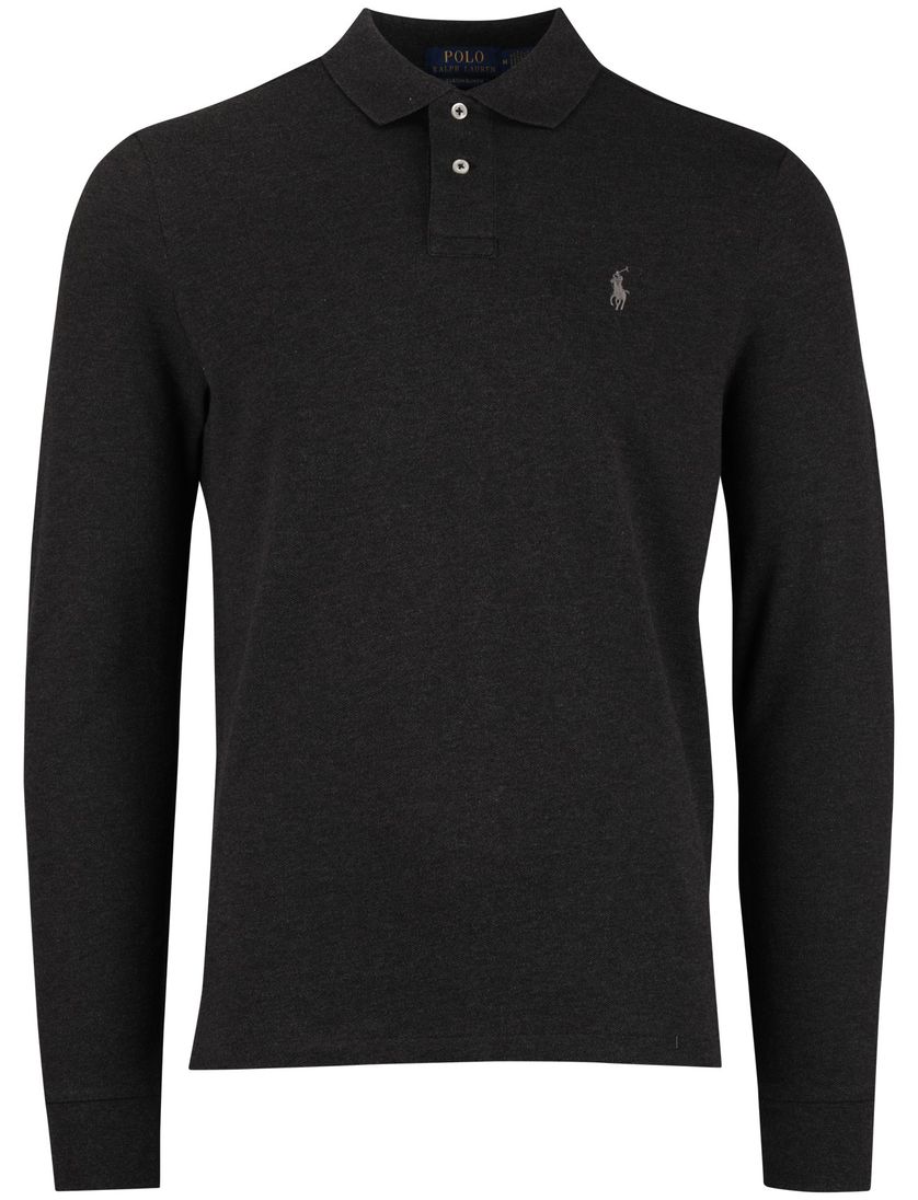 Polo Ralph Lauren effen grijs normale fit poloshirt