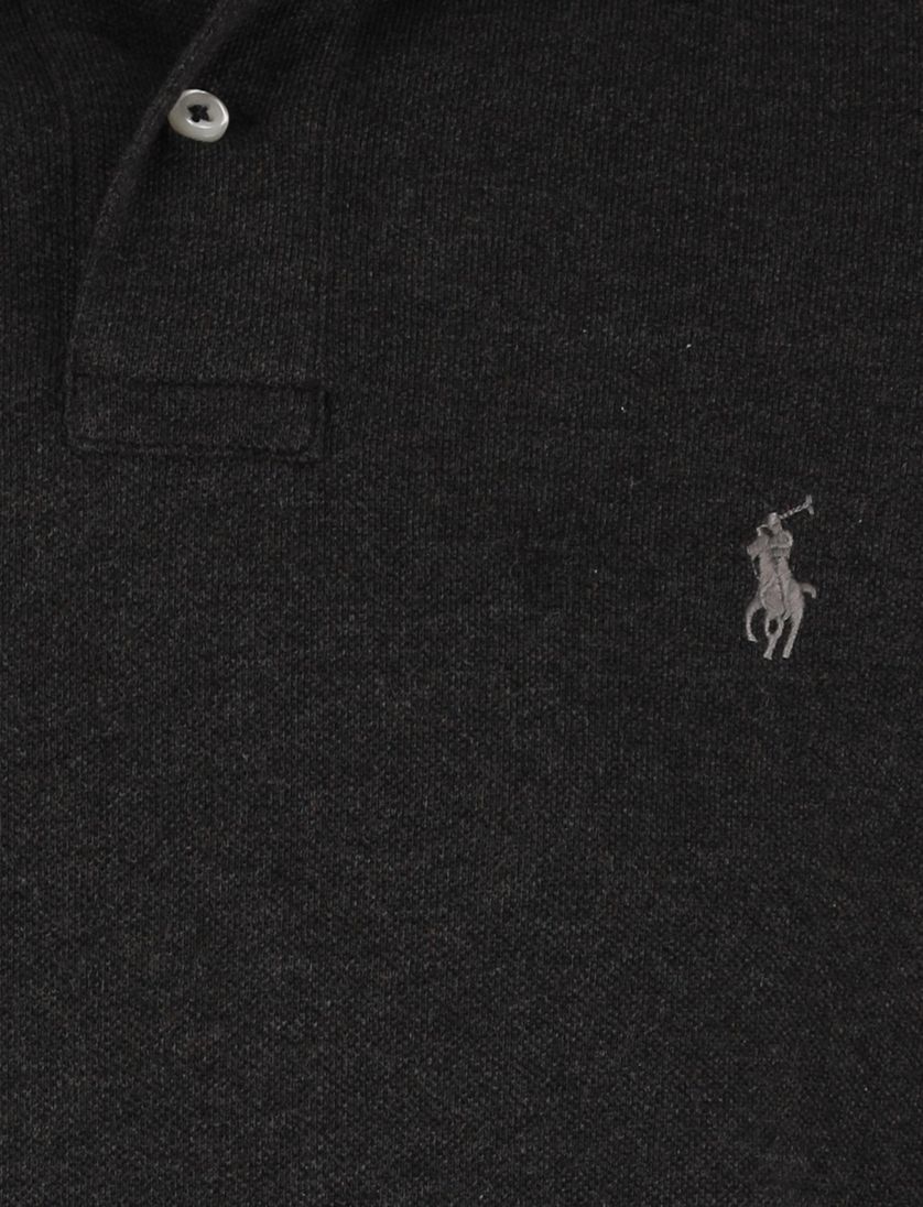 Polo Ralph Lauren effen grijs normale fit poloshirt