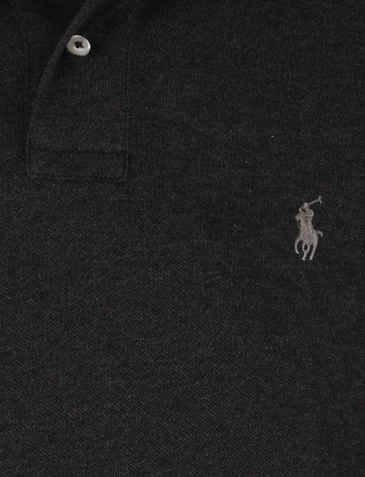 Polo Ralph Lauren grijs effen poloshirt normale fit