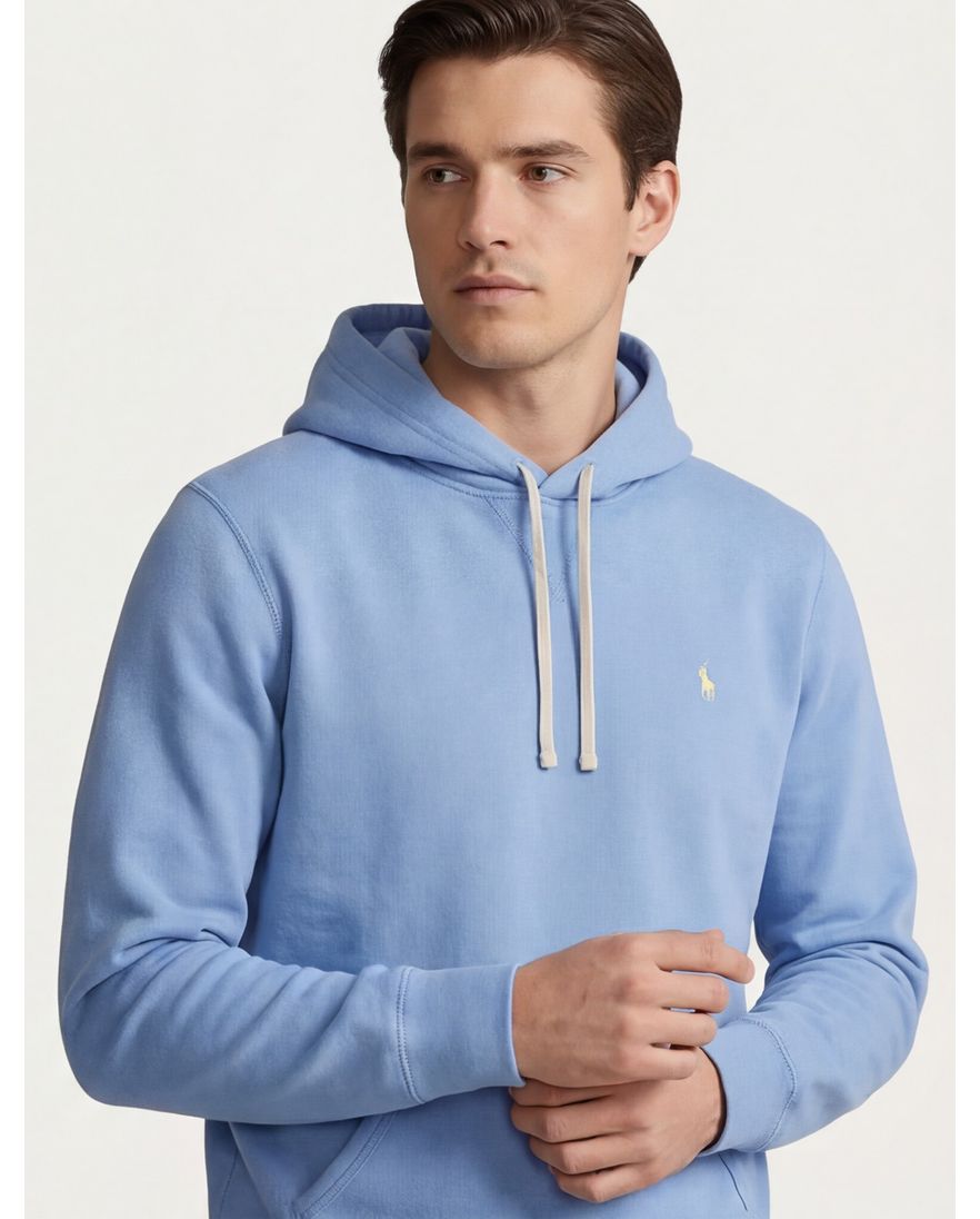 Polo Ralph Lauren hoodie effen blauw katoen normale fit