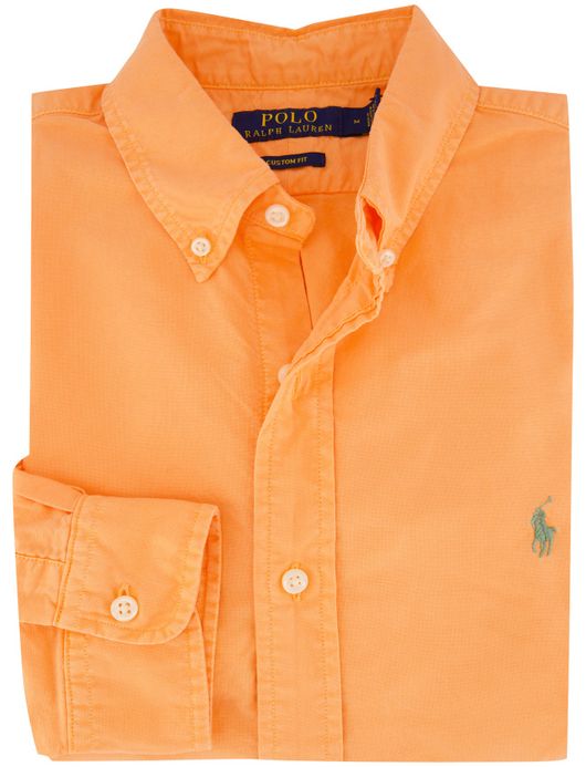 Overhemd Polo Ralph Lauren Custom Fit oranje button-down boord
