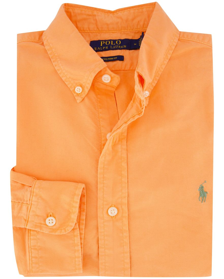 Overhemd Polo Ralph Lauren Custom Fit oranje button-down boord