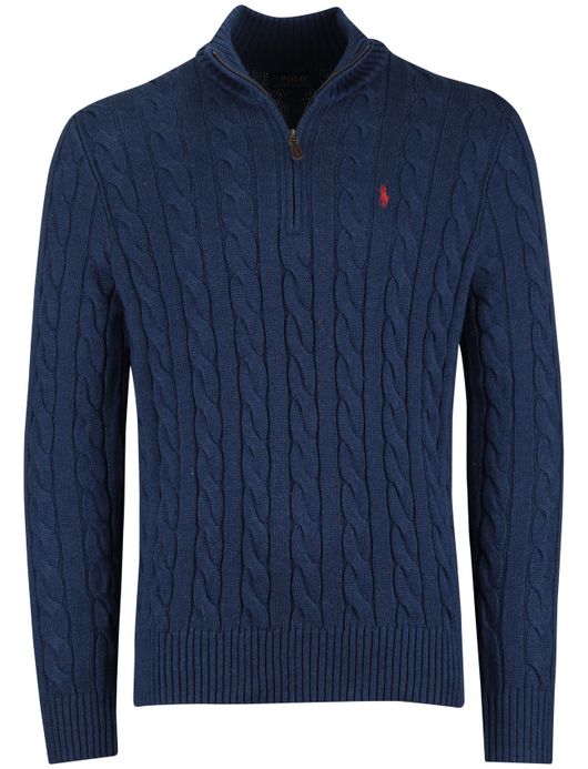 Polo Ralph Lauren trui half zip normale fit blauw effen