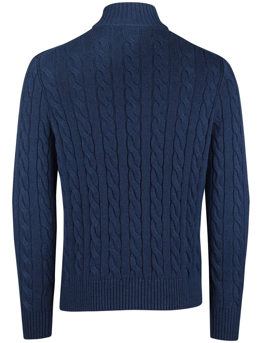 Polo Ralph Lauren trui blauw effen normale fit half zip