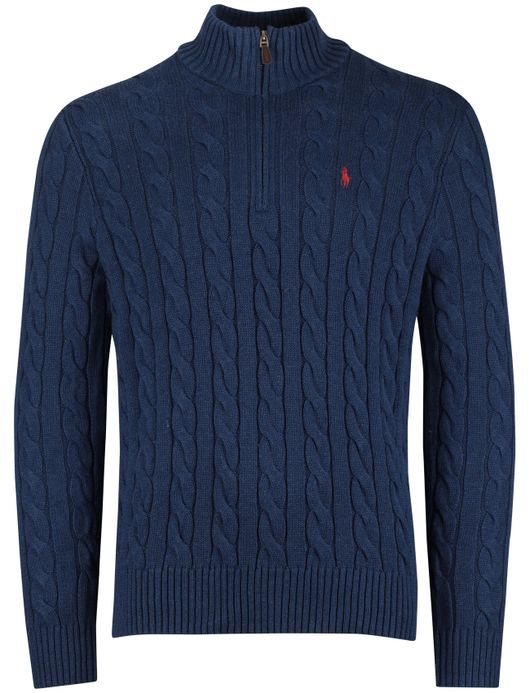 Polo Ralph Lauren trui normale fit half zip blauw effen