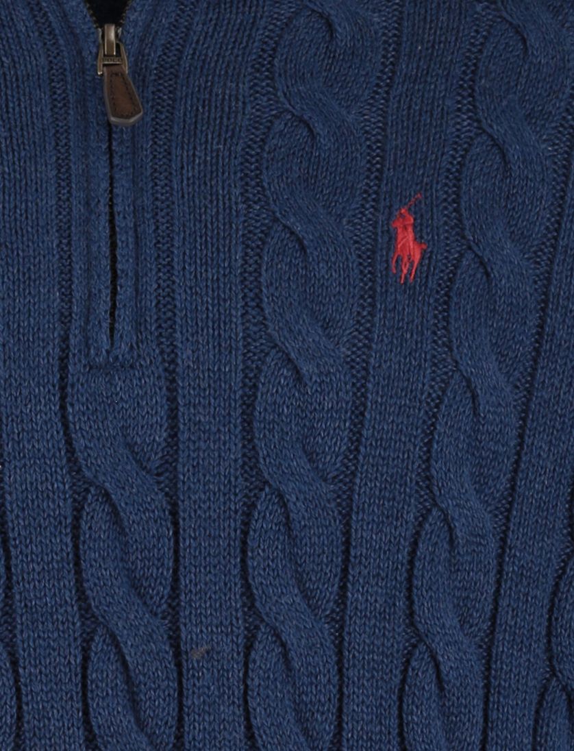 Polo Ralph Lauren trui blauw effen normale fit half zip