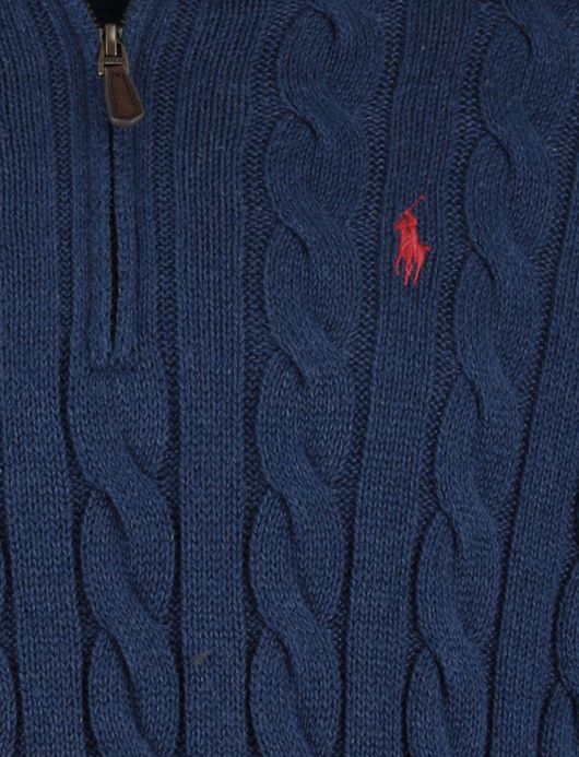 Polo Ralph Lauren trui normale fit half zip blauw effen