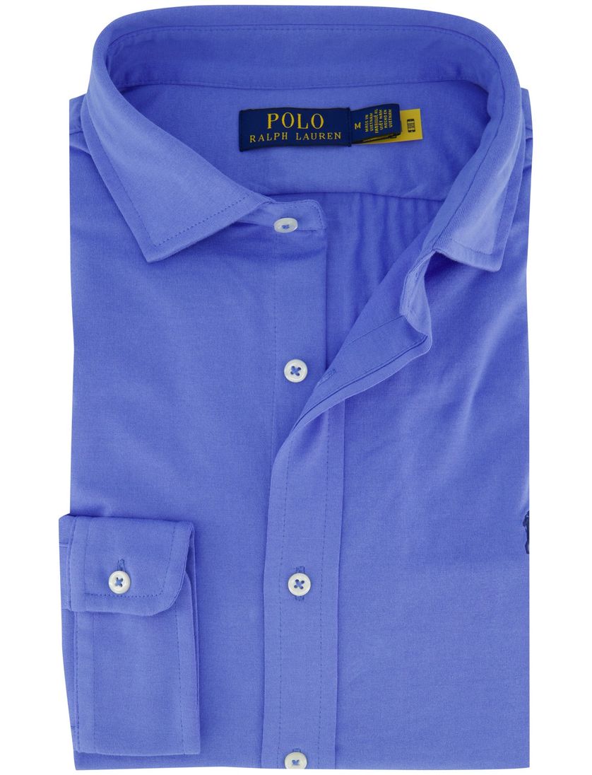 Overhemd Polo Ralph Lauren Blauw effen katoen witte knoop