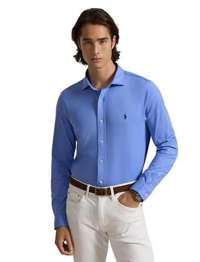 Polo Ralph Lauren Polo Ralph Lauren Overhemd Blauw effen katoen witte knoop