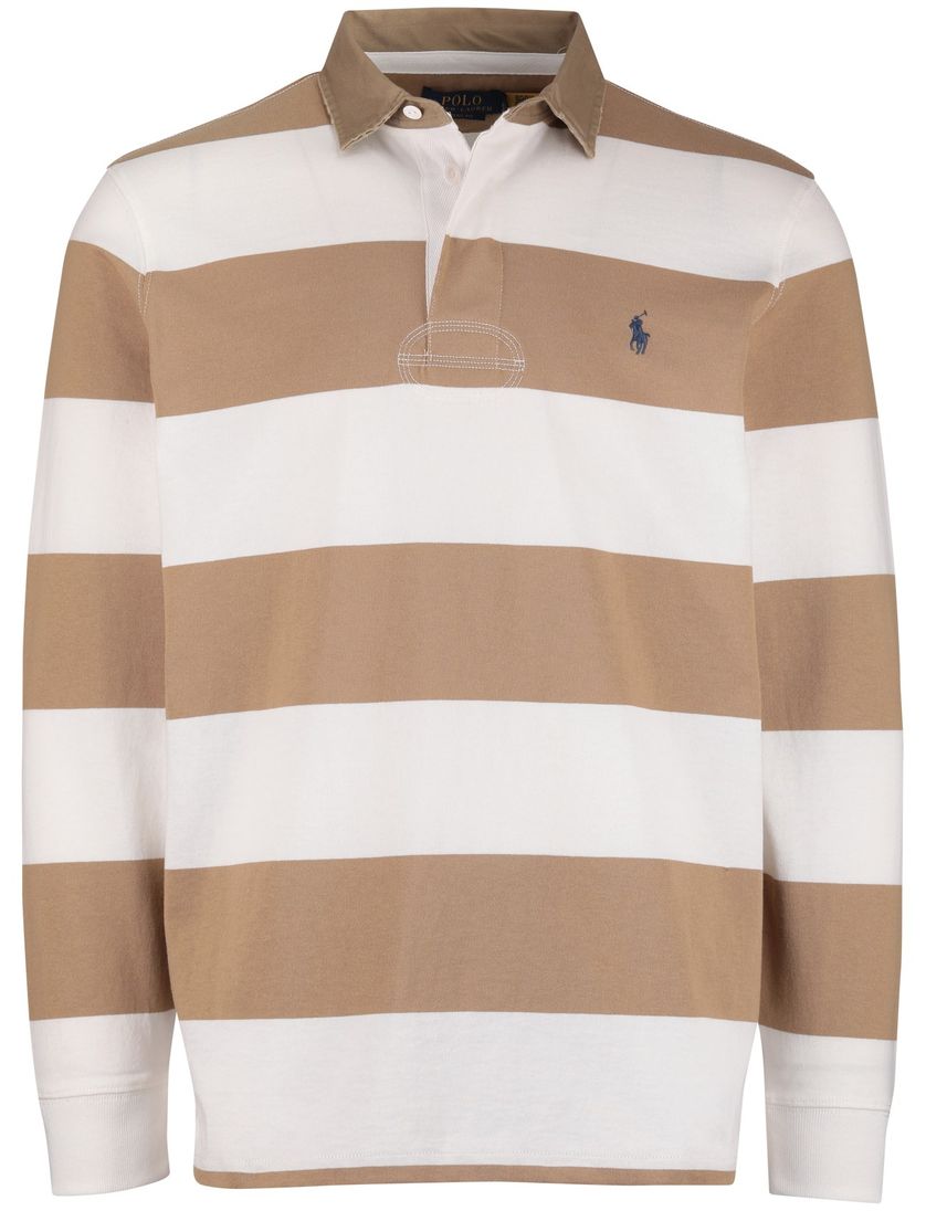 Polo Ralph Lauren poloshirt wit bruin gestreept katoen