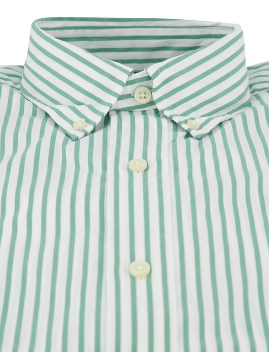 Overhemd Polo Ralph Lauren Custom Fit wit groen gestreept