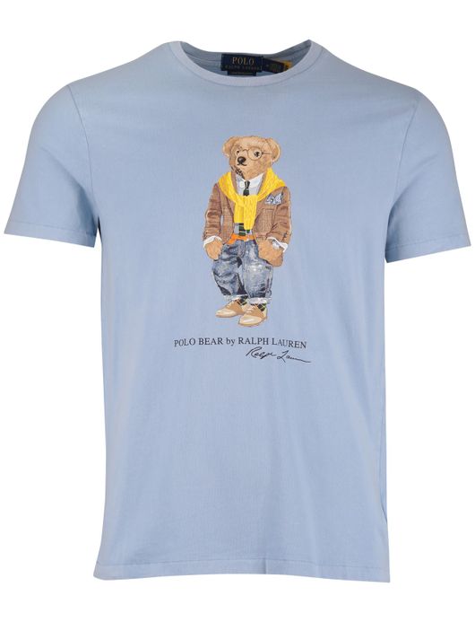 Polo Ralph Lauren t-shirt geprint lichtblauw katoen