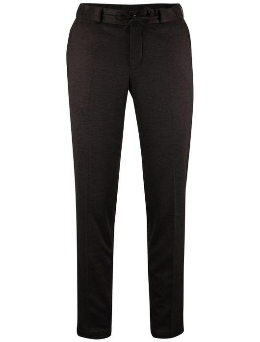 Zuitable Chino bruin elastische band gemeleerd