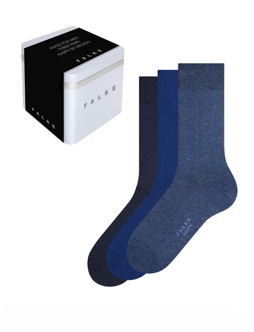 Falke sokken Happy Box 3 pack blauw