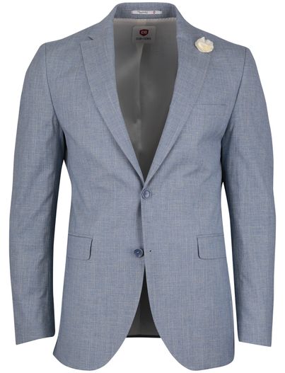 Carl Gross Blauw linnen colbert Club of Gents mix en match slim fit