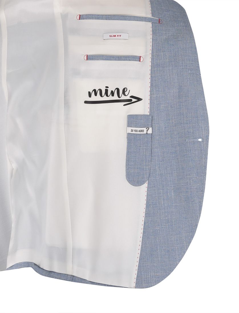 Blauw linnen colbert Club of Gents mix en match slim fit