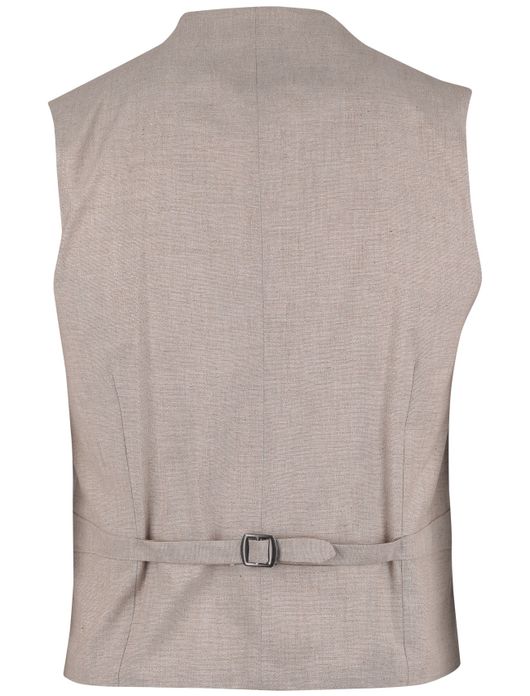 Club of Gents Gilet mix en match beige slim fit linnen