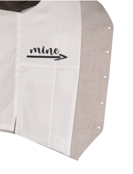 Club of Gents Gilet mix en match beige slim fit linnen