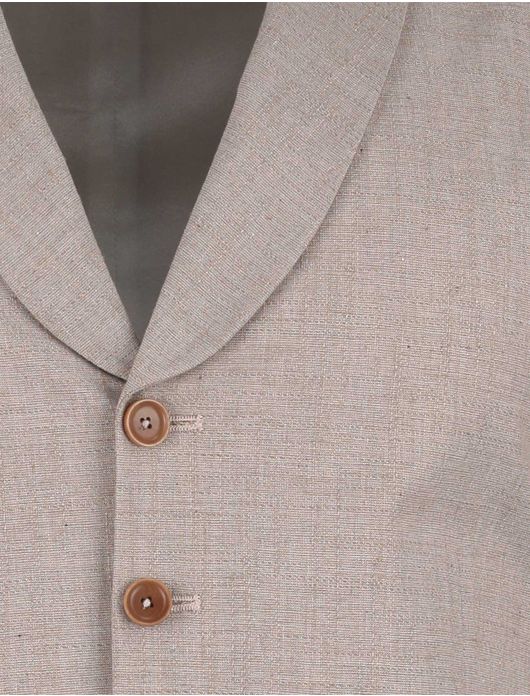 Club of Gents Gilet mix en match beige slim fit linnen