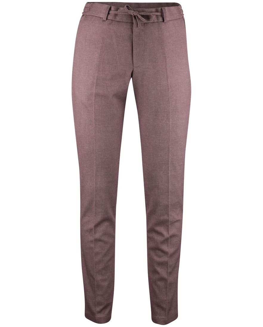 Chino bruin gemeleerd Zuitable elastische band striksluiting