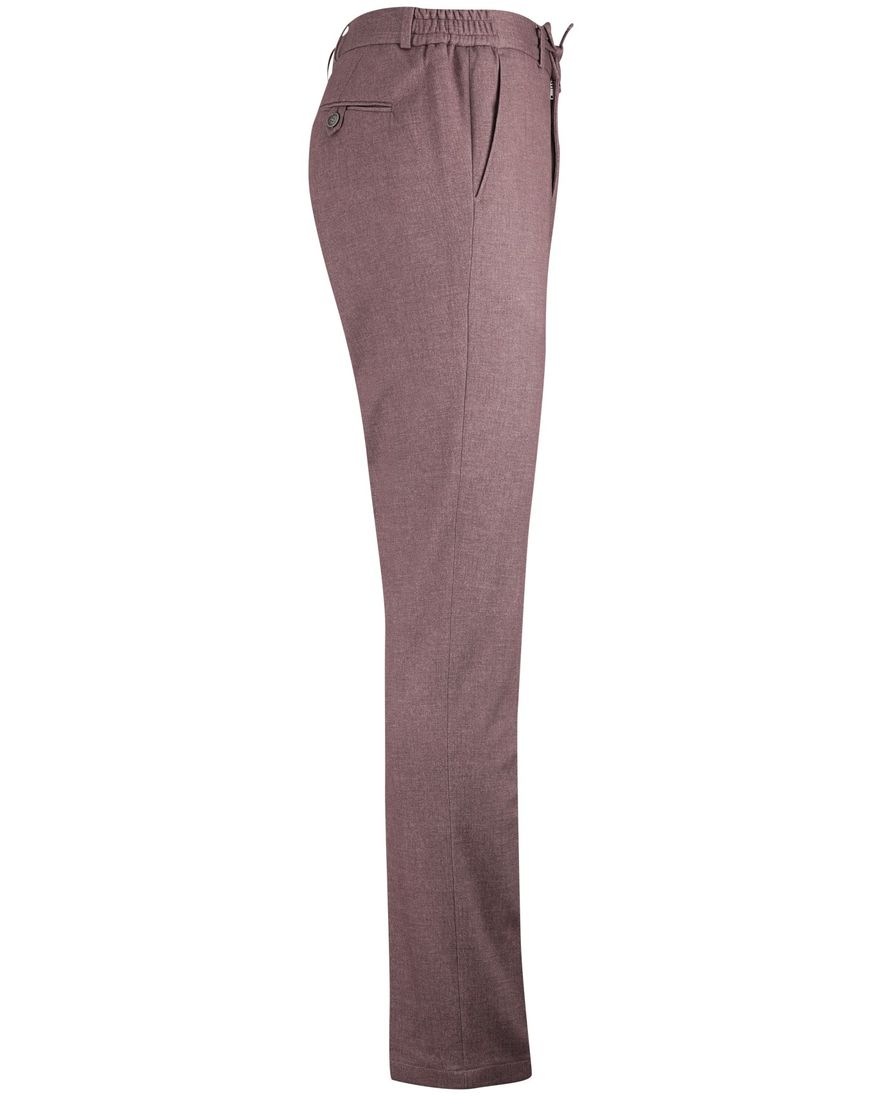 Chino bruin gemeleerd Zuitable elastische band striksluiting