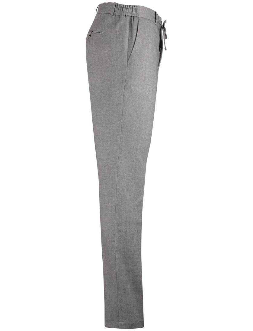Pantalon elastische band Zuitable grijs gemeleerd slim fit