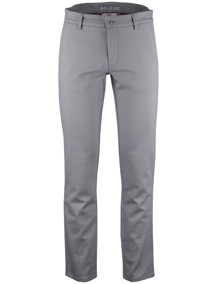 Pantalon chino Mac grijs normale fit katoen