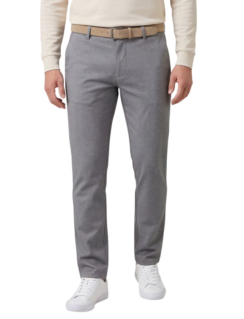 Pantalon chino Mac grijs normale fit katoen