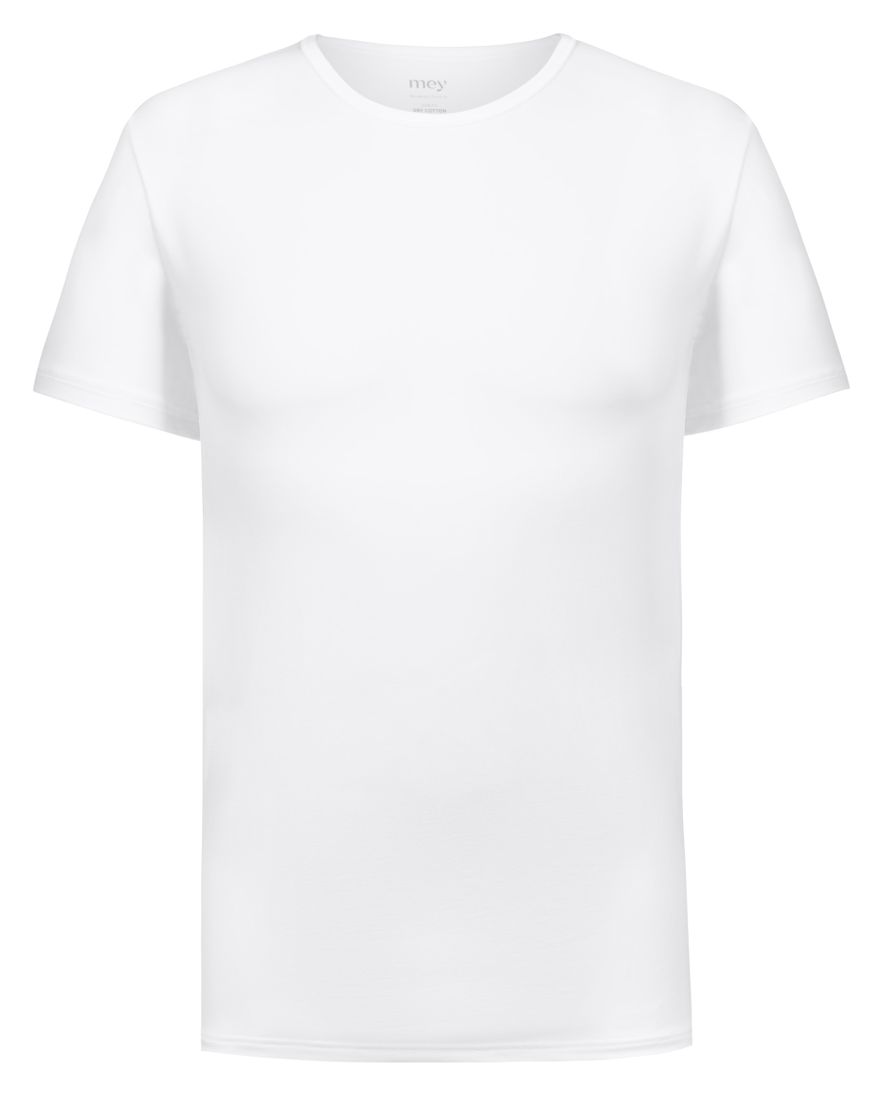 Mey T-shirt wit effen ronde hals katoen