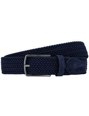 Lindenmann Lindemann donkerblauw riem elastisch stretch stijlvol