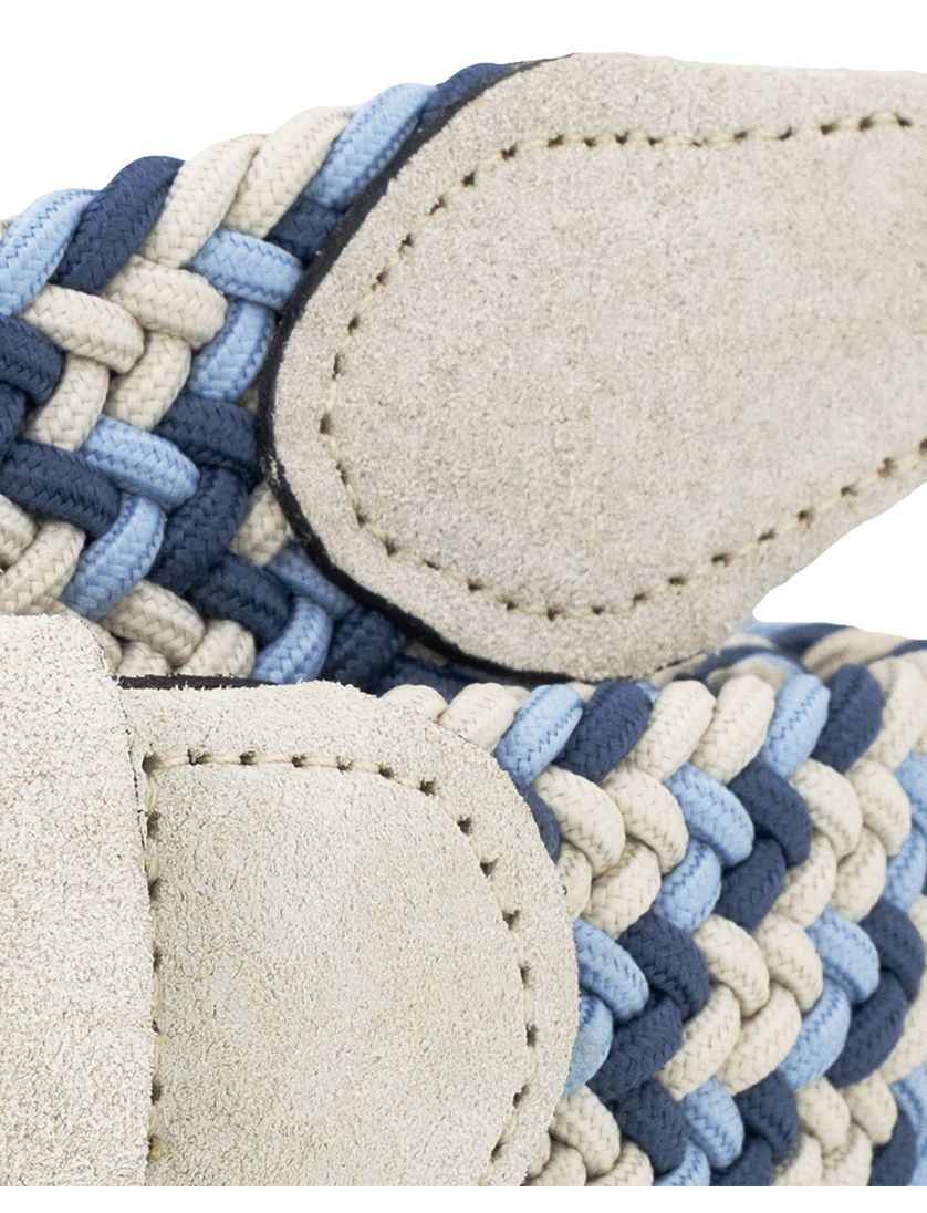 Blauw bruin Lindemann riem elastisch gevlochten speels