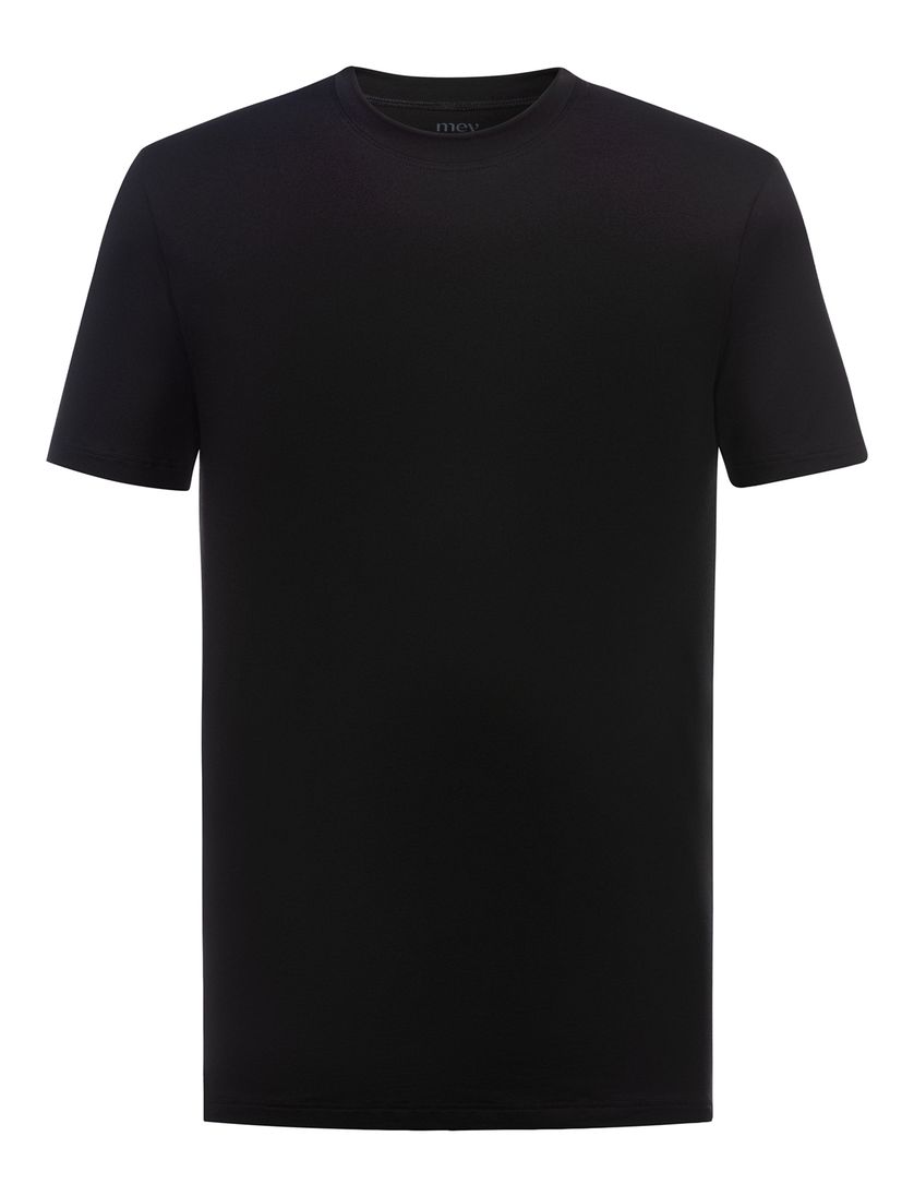 Mey t-shirt zwart ronde hals effen katoen