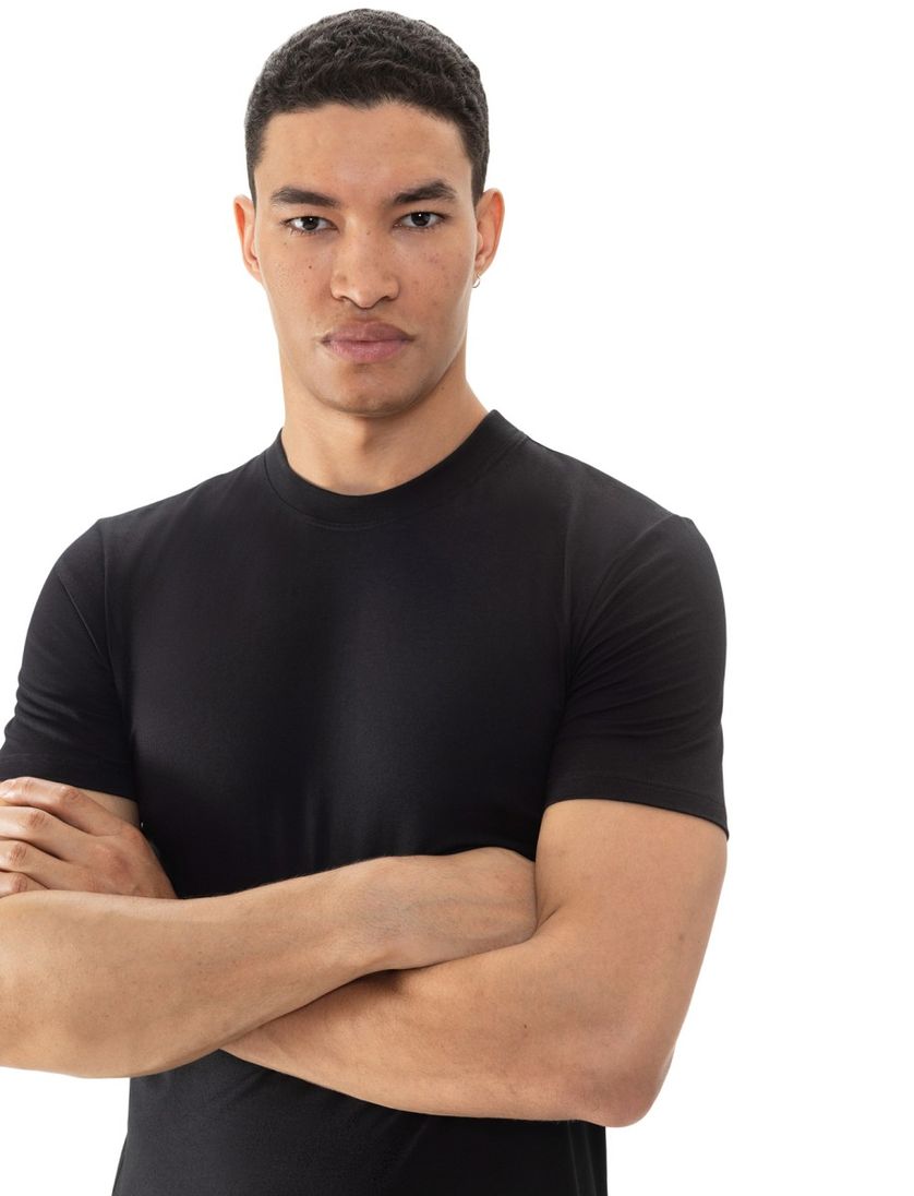 Mey t-shirt zwart ronde hals effen katoen