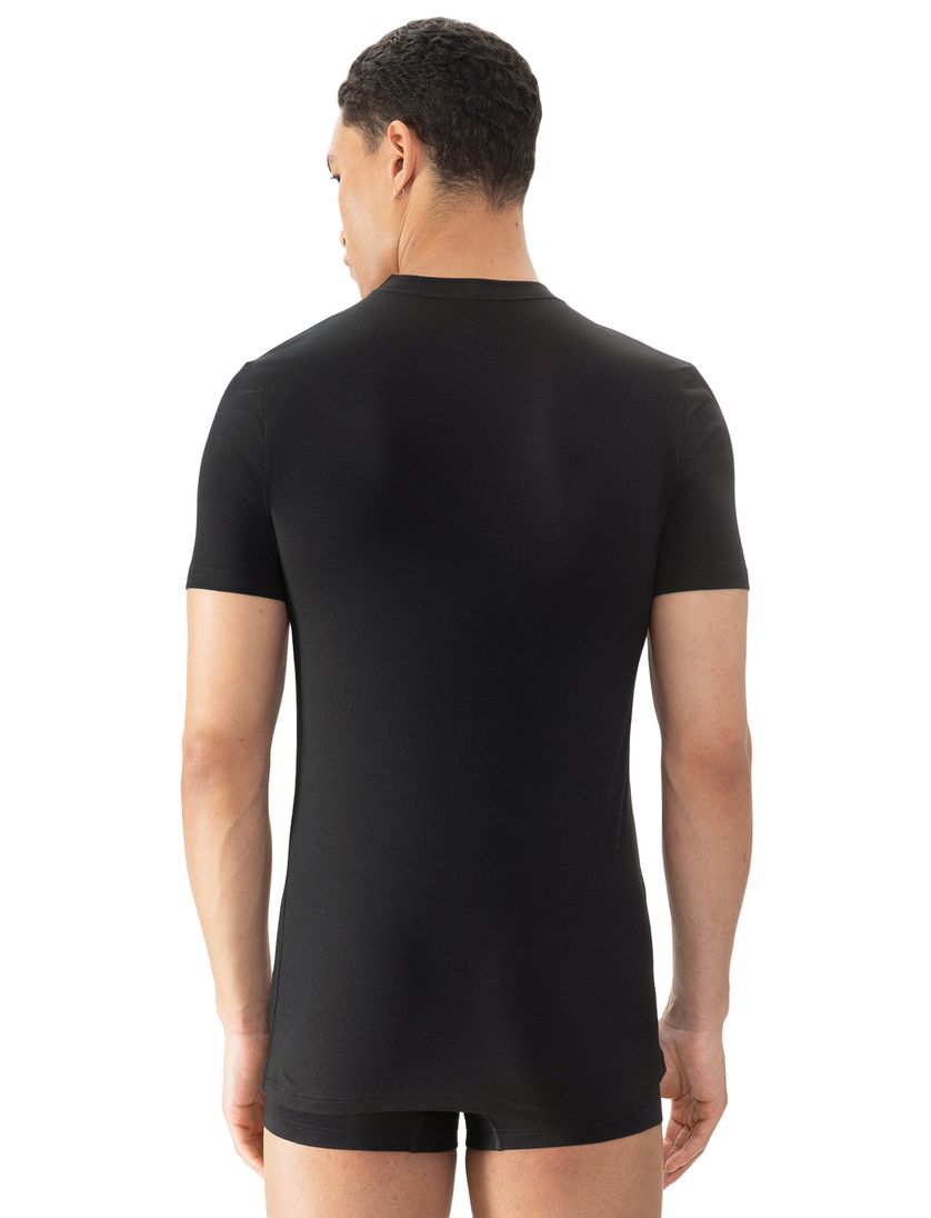 Mey t-shirt zwart ronde hals effen katoen
