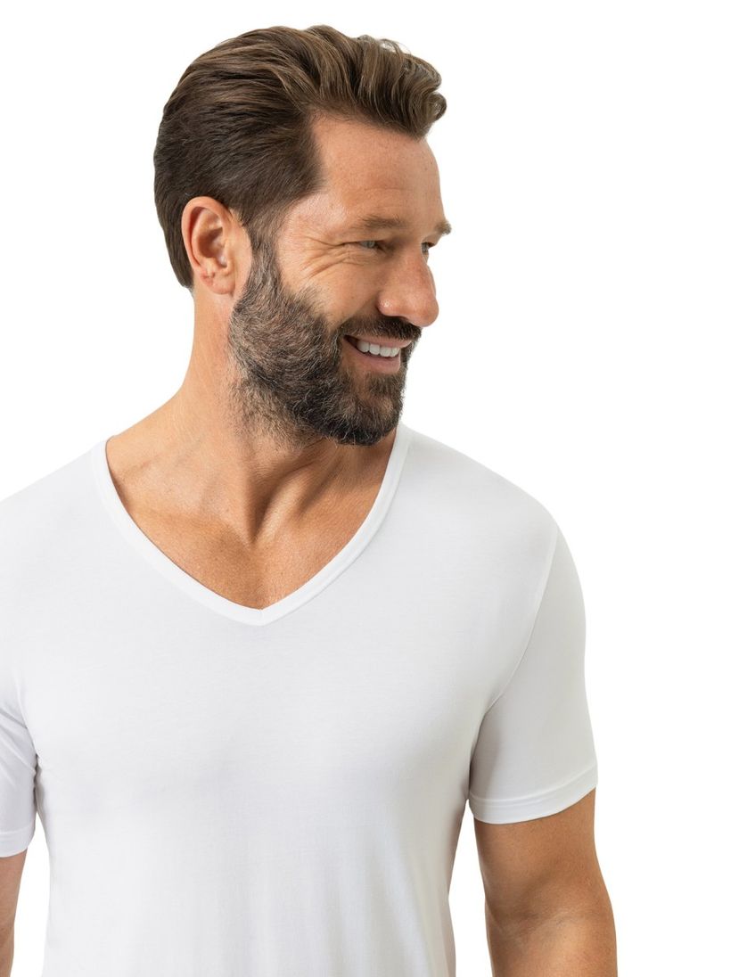 Mey t-shirt wit v-hals katoen