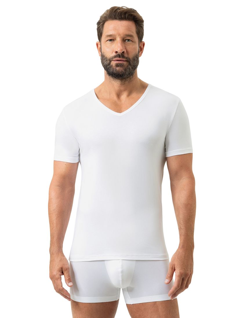 Mey t-shirt wit v-hals katoen