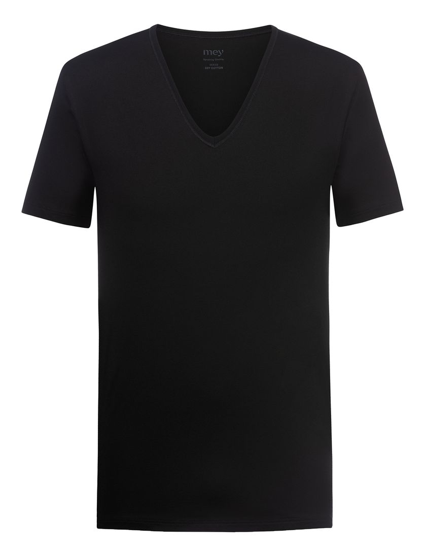Mey t-shirt zwart v-hals katoen
