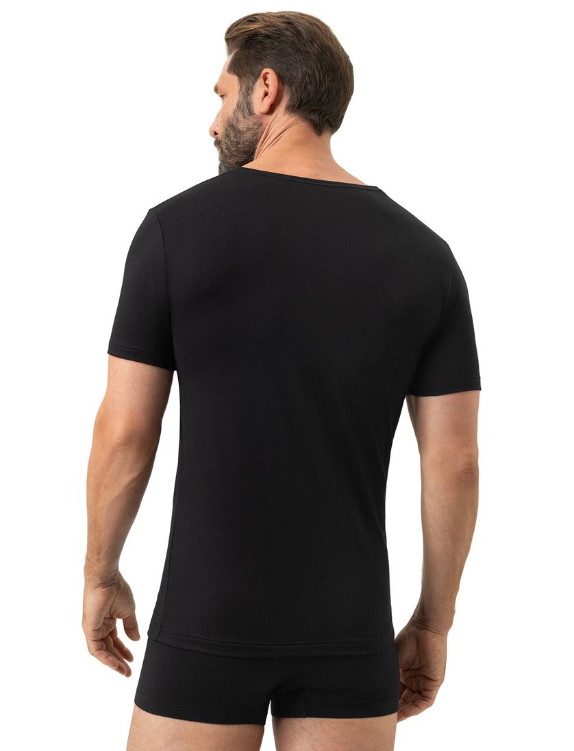 Mey t-shirt zwart v-hals katoen