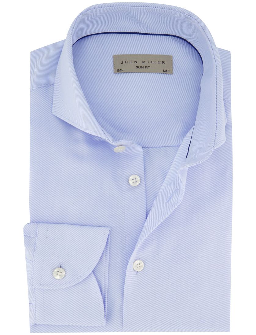 John Miller overhemd lichtblauw effen slim fit
