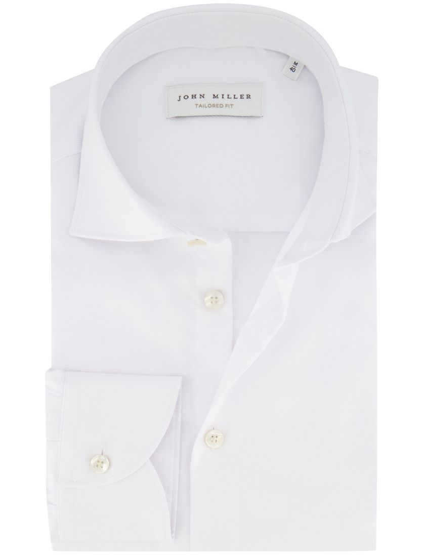 John Miller overhemd wit tailored fit katoen