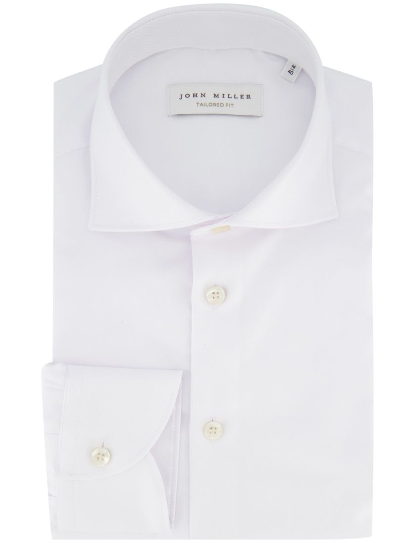 John Miller overhemd wit tailored fit katoen