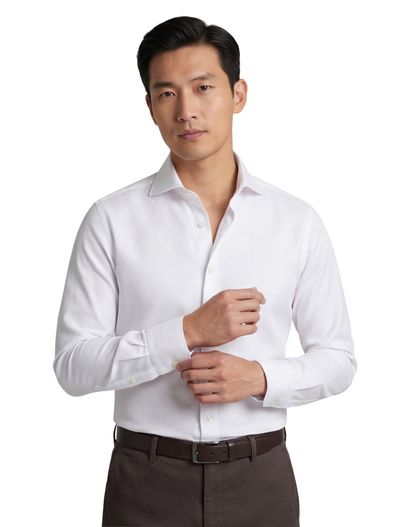 John Miller John Miller overhemd wit tailored fit