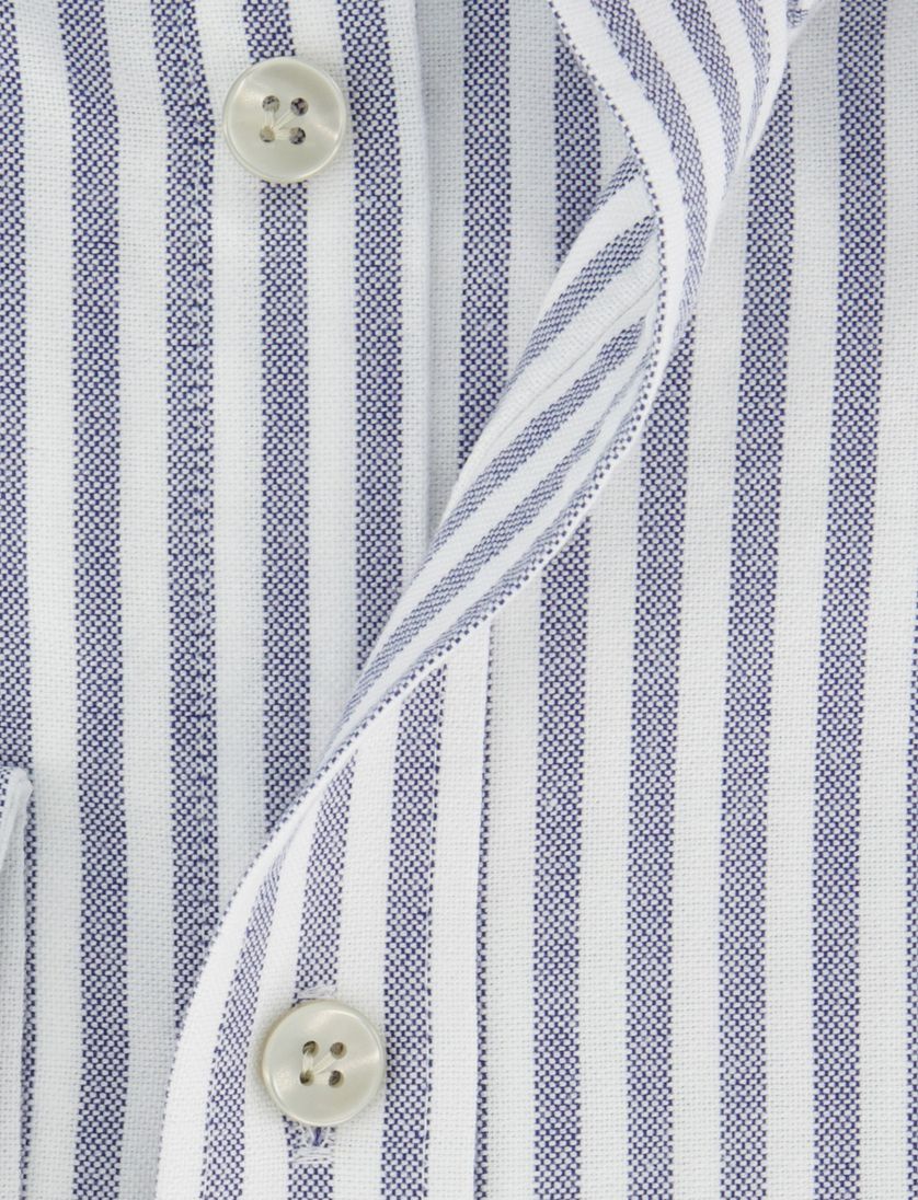 John Miller overhemd blauw gestreept katoen