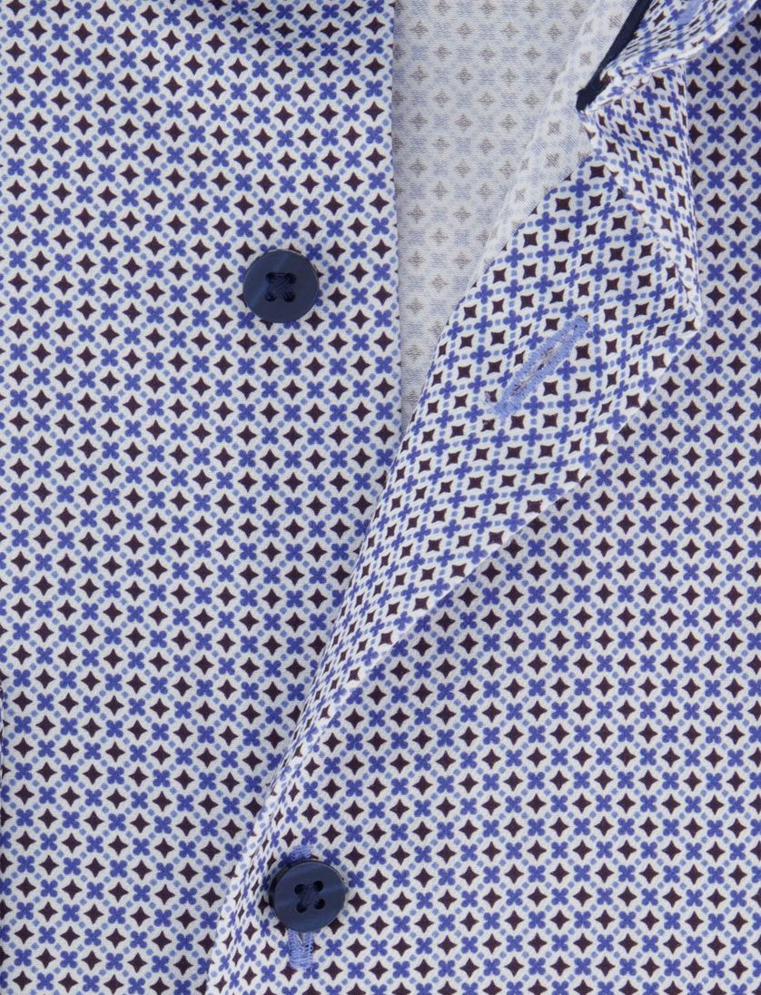 Modern Fit Eterna overhemd blauw patroon