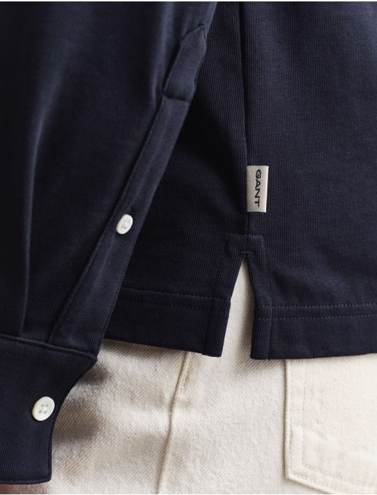 Gant polo lange mouw donkerblauw