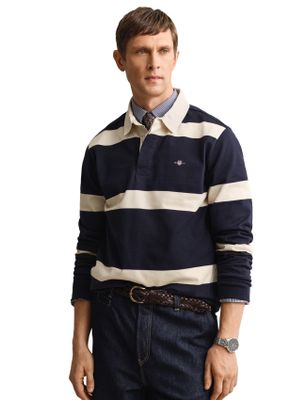 Gant Rugby kraag gant trui donkerblauw gestreept