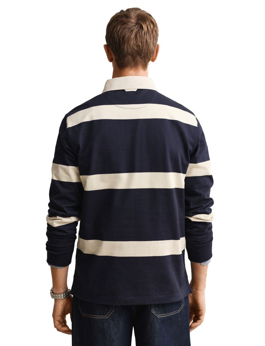 Gant rugby trui donkerblauw gestreept